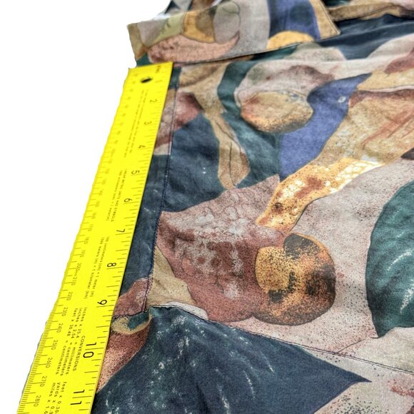 90's VTG CITY STREETS Vintage 100% Silk Abstract Art Print Button Shirt Mens M - Picture 9 of 11